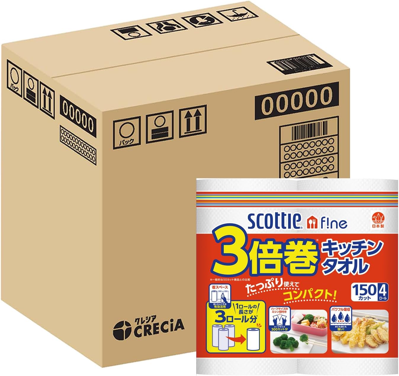スコッティ キッチンペーパー 3倍長持ち